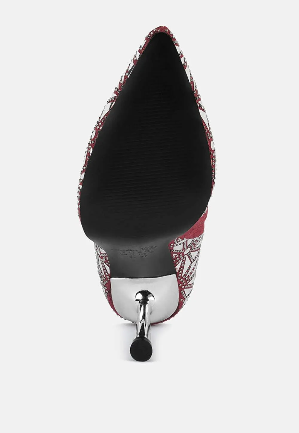 Women's Precious Mirror Embellished High Ankle Boots