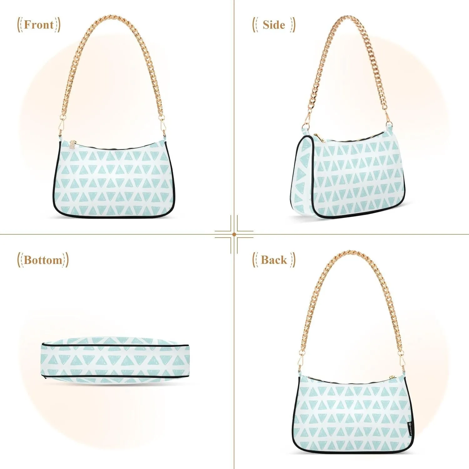 Women's Shoulder Handbags Chain Shoulder Brace for Women Bag Graphic Prints Ladies Vacation Handbags Tote Purse,Multi1