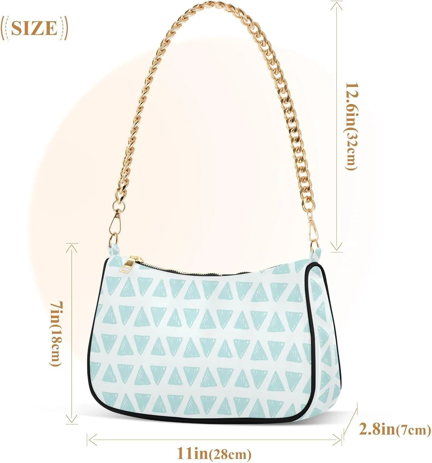 Women's Shoulder Handbags Chain Shoulder Brace for Women Bag Graphic Prints Ladies Vacation Handbags Tote Purse,Multi1