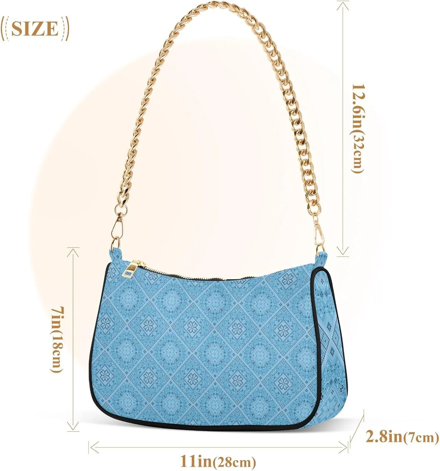 Women's Shoulder Handbags Chain Shoulder Brace for Women Bag Plaid Print Ladies Vacation Handbags Tote Purse,Multi1