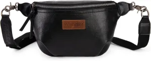 Wrangler Large Fanny Packs for Women Waist Bag Travel Belt Bags Crossbody Sling Purse Black