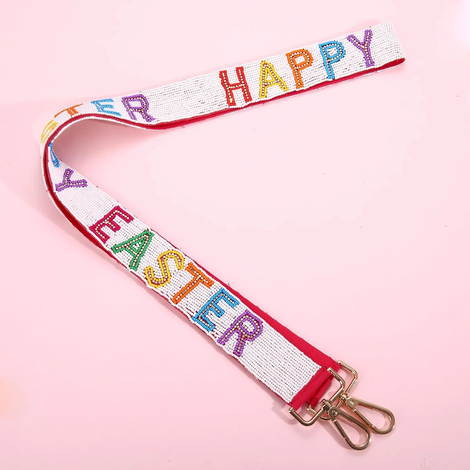 YAHPERN Beaded Easter Purse Strap Replacement Easter Eggs Bunny Crossbody Shoulder Bag Strap Spring Holiday Accessories Gifts