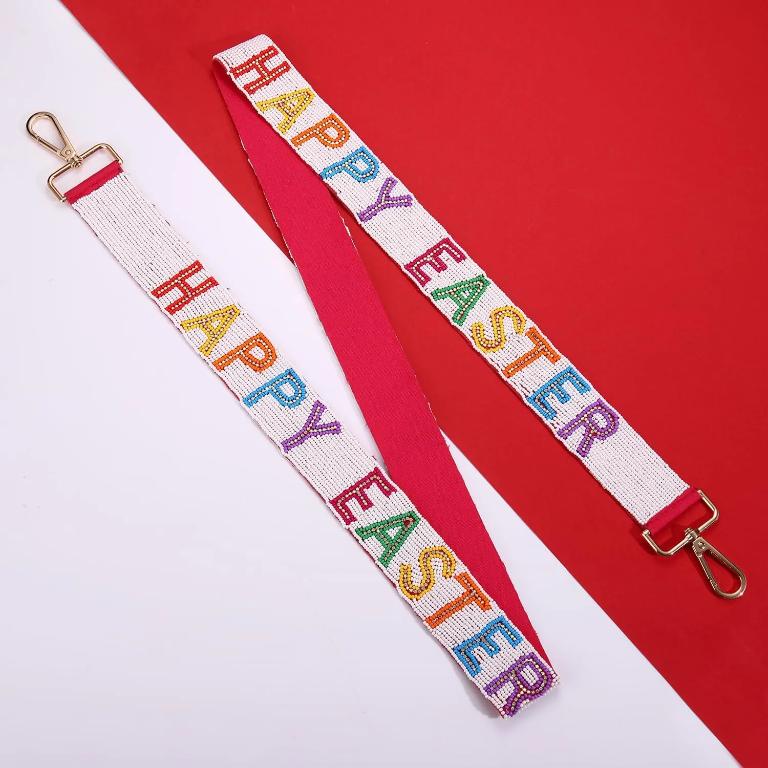 YAHPERN Beaded Easter Purse Strap Replacement Easter Eggs Bunny Crossbody Shoulder Bag Strap Spring Holiday Accessories Gifts