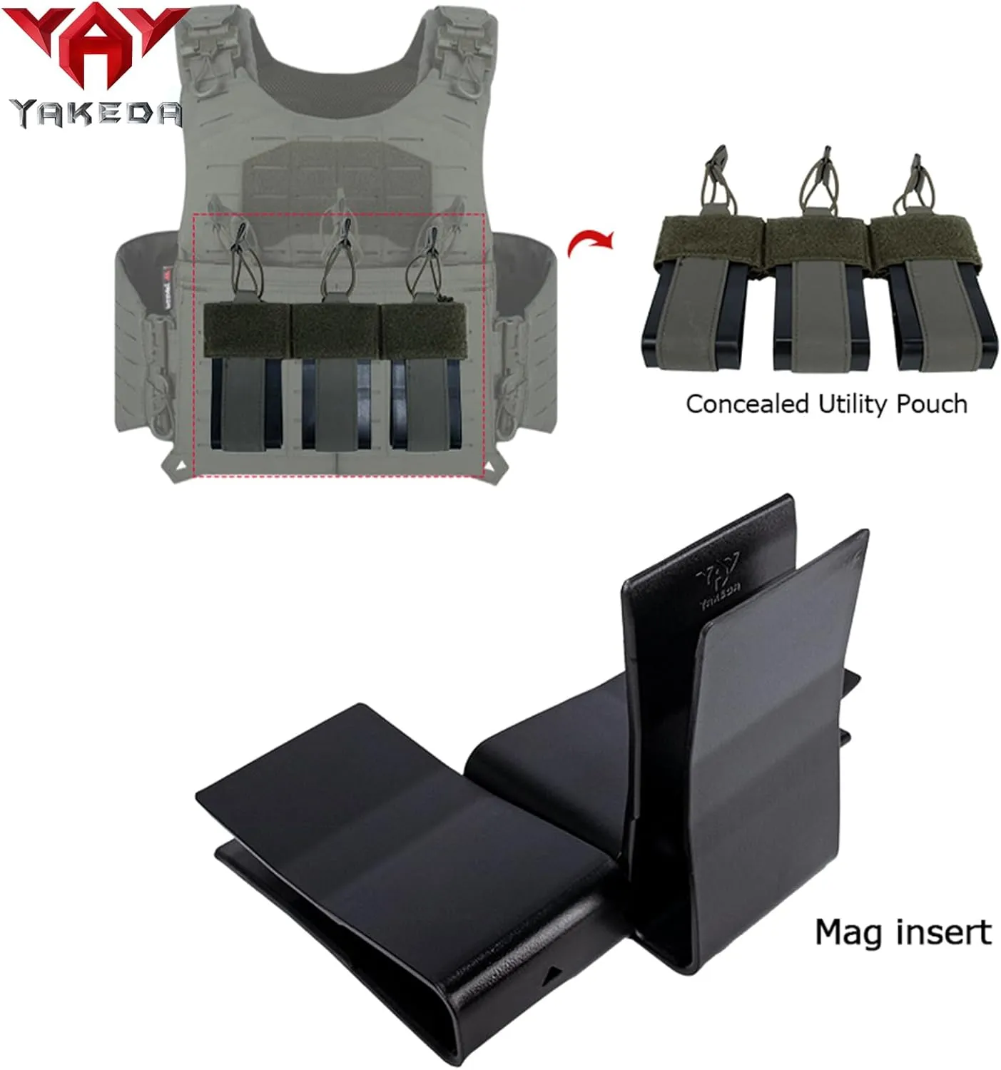YAKEDA Tactical Weighted Vest With Quick Release Buckle Airsoft Outdoor Vest Back Ziiper Combination with Backpack
