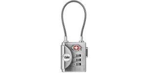 Yale Padlock TSA Cable Nickel Finish