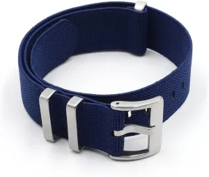 yaoqijie High Quality Men's French Troops Parachute Bag Compatible With NATO Nylon Elastic Belt Watchband 18mm 20mm 22mm Watch Strap Silver Buckle lasting