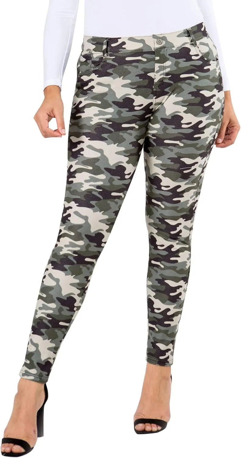 YELETE Women's Basic Five Pocket Stretch Jegging Tights Pants
