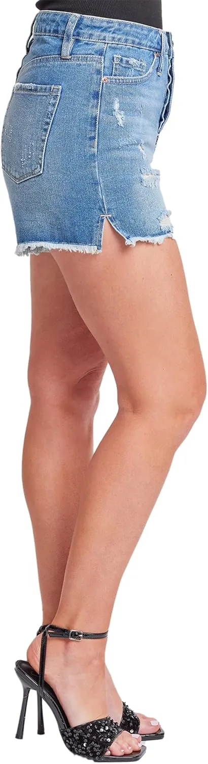 YMI Women's Mom Fit Festival Shorts-Aurora Collection