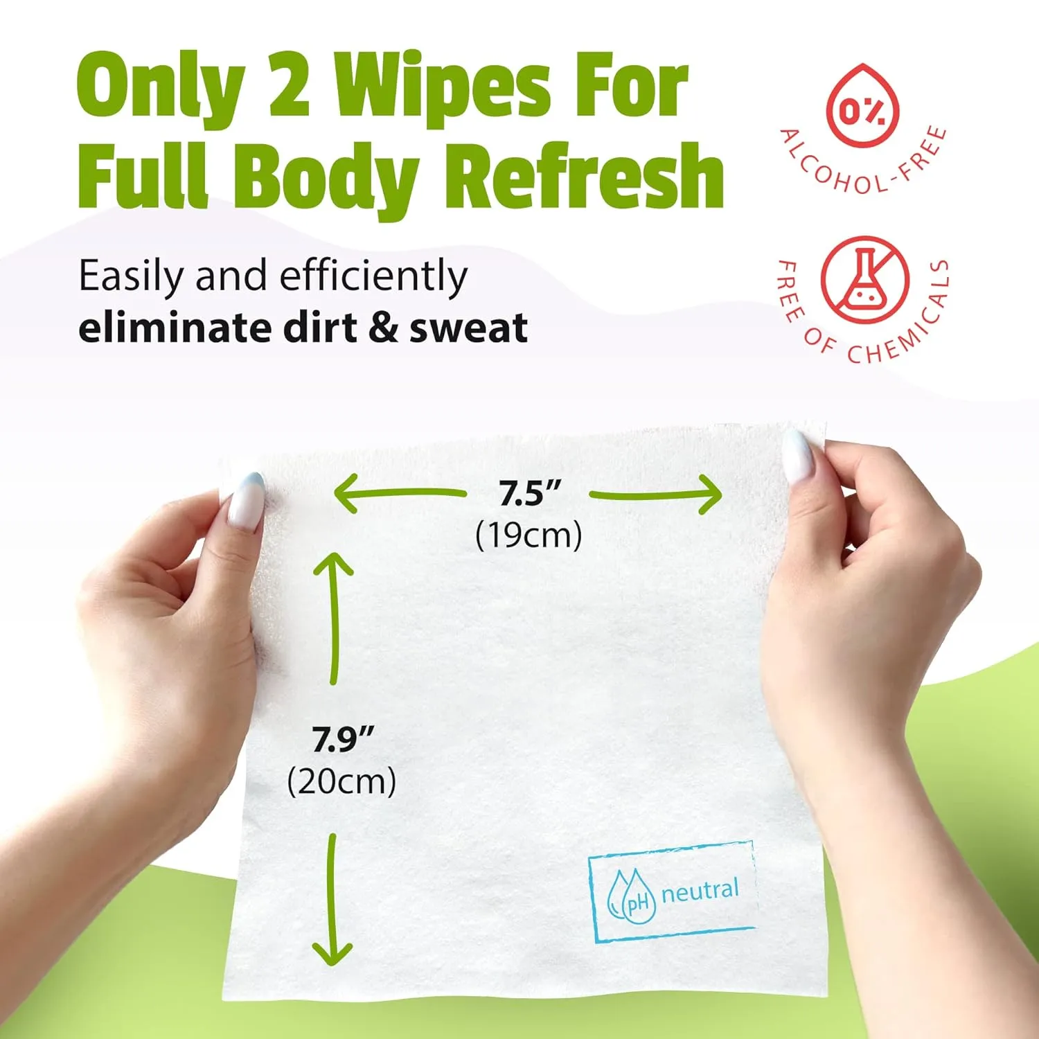 Yugi wet wipes, Face and Body Wipes for Camping, Post Workout and Traveling, Plant-based fibers unscented wipes (6 packs, 150 wipes)