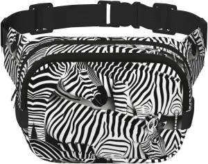 Zebra print Large Fanny Packs for Women Cute Cross Body Waist Bag Fashionable Fanny Pack
