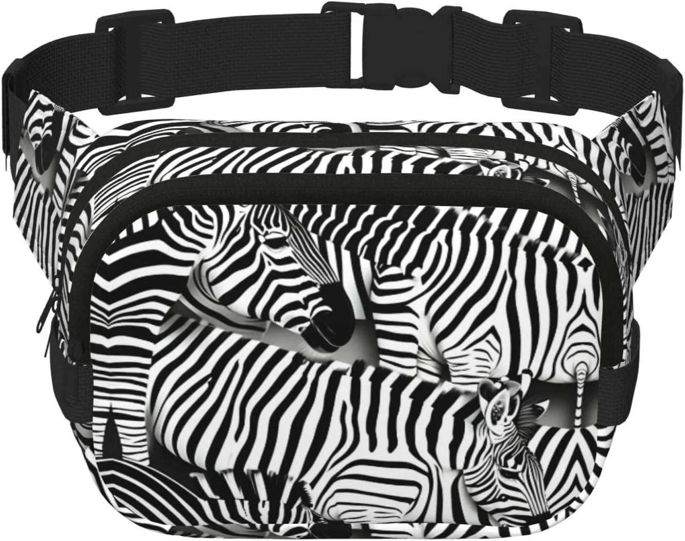 Zebra print Large Fanny Packs for Women Cute Cross Body Waist Bag Fashionable Fanny Pack