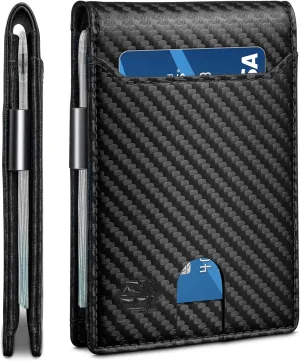 Zitahli Slim Wallets for Men - Leather Money Clip Mens Wallet - RFID Blocking Front Pocket Bifold Wallet - Minimalist Credit Card Holder with Gift Box