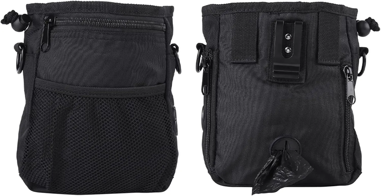 ZJchao Pet Training Pouch Obedience Bag for Walking Running Nylon Material (Black (B) style)