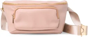 Zomee Multi-Functional Fanny Pack for Wearable Breast Pumps and Portable Diaper Changing Mat- Eco-Friendly and Stylish (TAN)