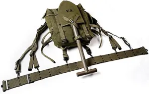 ZWJPW-WW2 US ARMY KOREAN WAR M1945 PACKAGE COMBINATION M1945 UPPER BAG WITH T-SPADE
